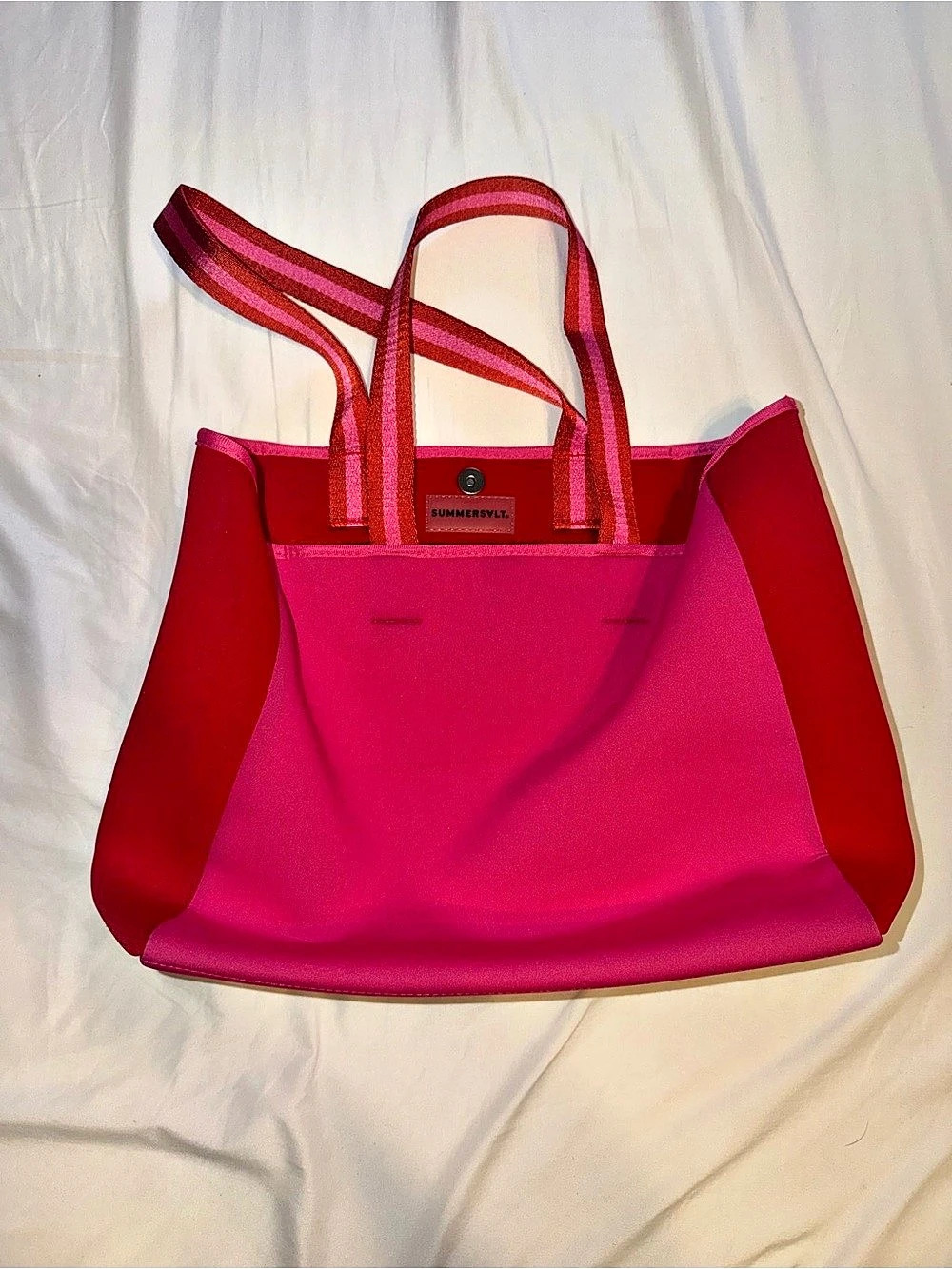 Summersalt Neoprene Beach Tote Pink & Red